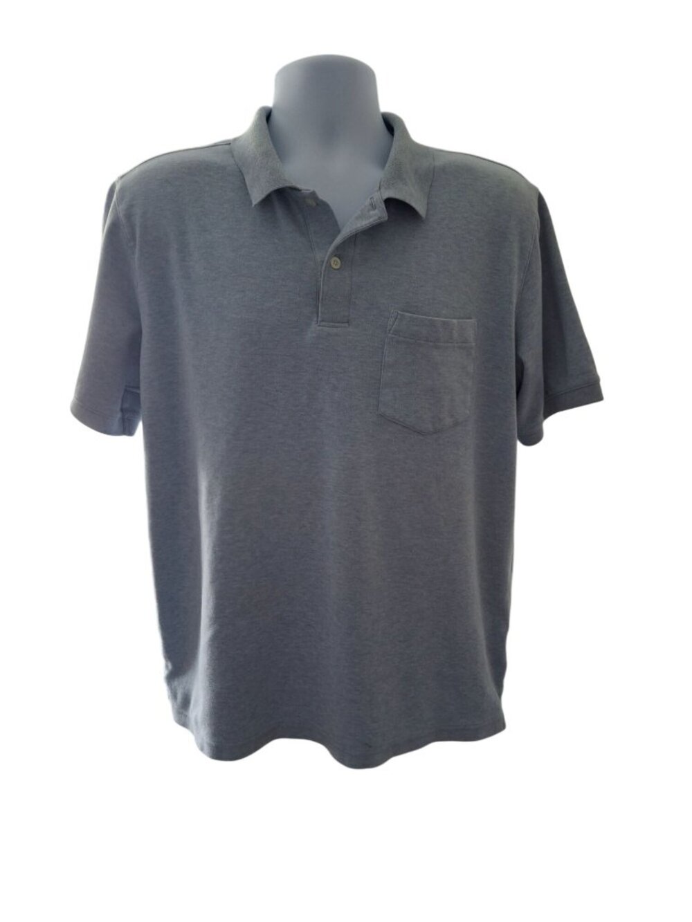 Covington Polo Shirt Mens L Gray Pocket Cotton Blend Casual Classic Fit